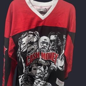 Red and Black Cash Money Records Men's Sweater